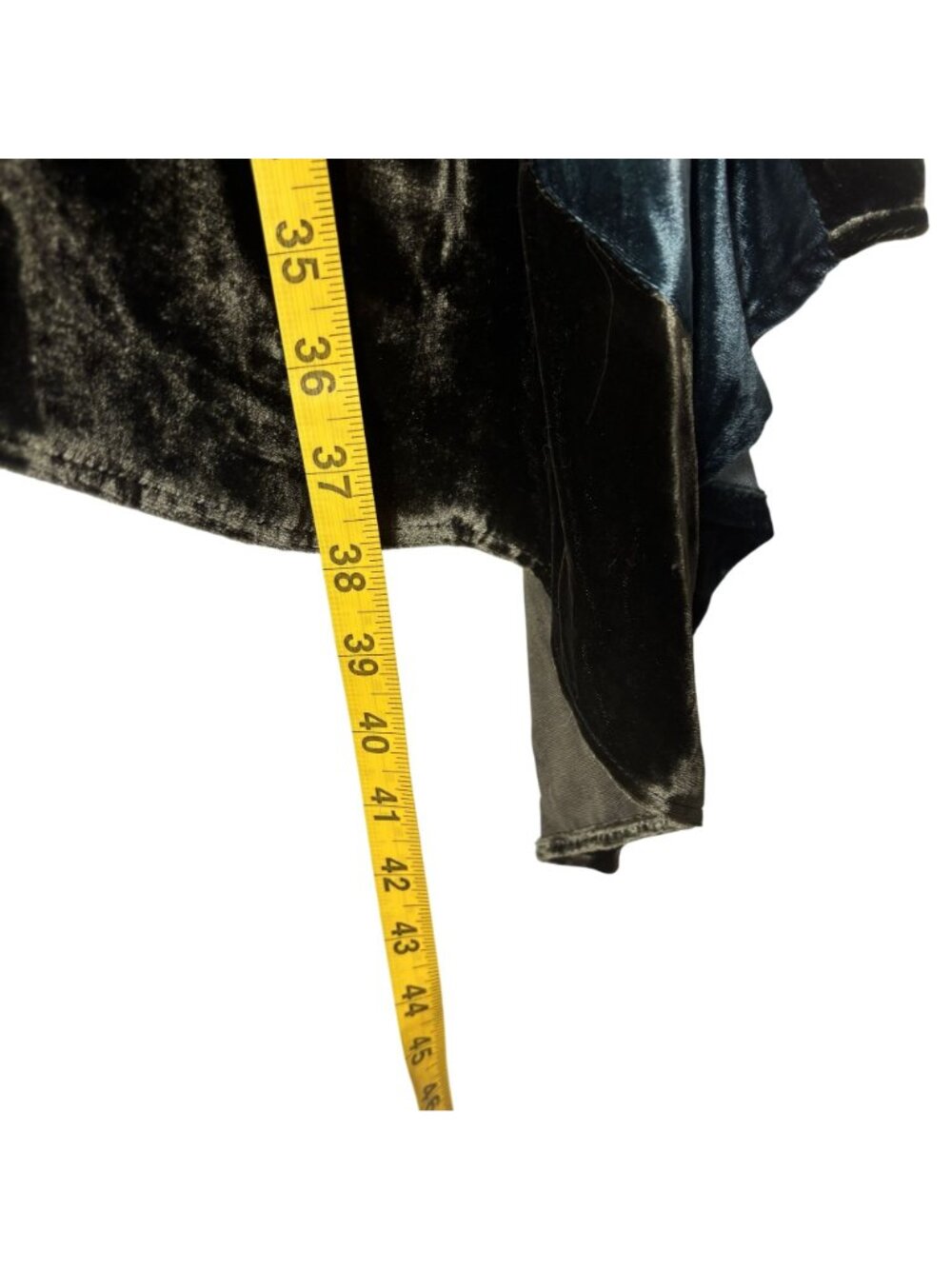 Elegant Anis.A Velvet & Silk Blend Asymmetrical Drape Jacket XL Black/Green - Picture 7 of 12